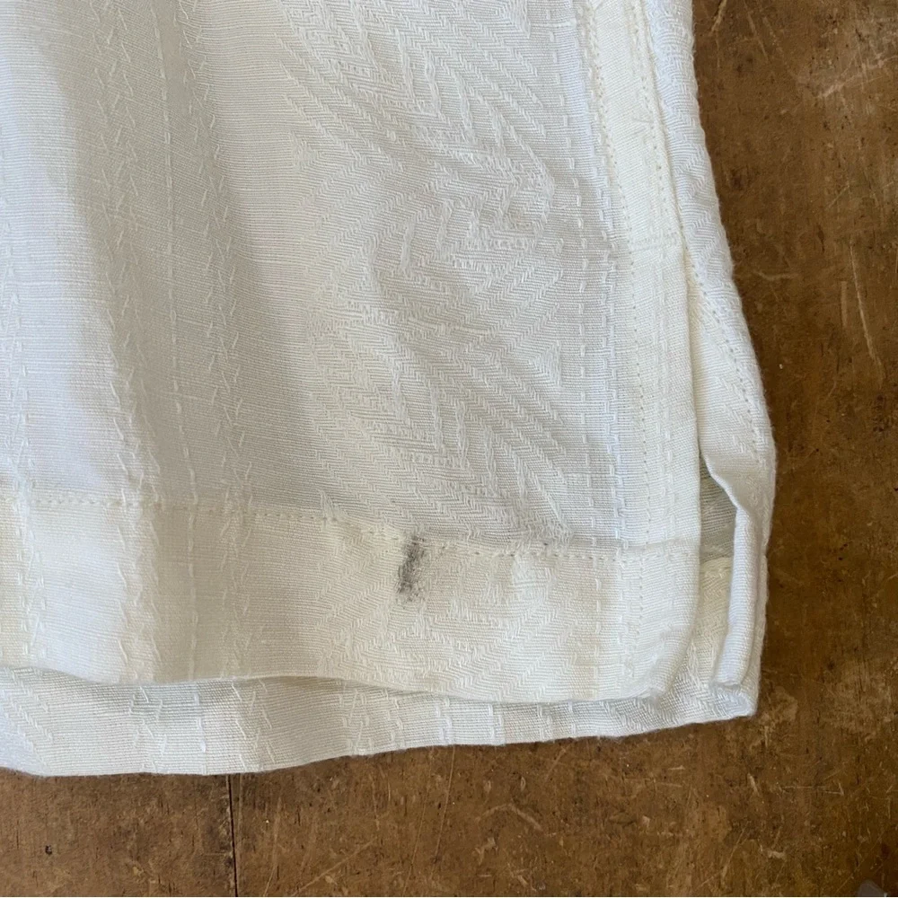 Caribbean Men's Shirt Cream Button Up Short Sleeve Size XL floral Linen/rayon - Picture 7 of 10